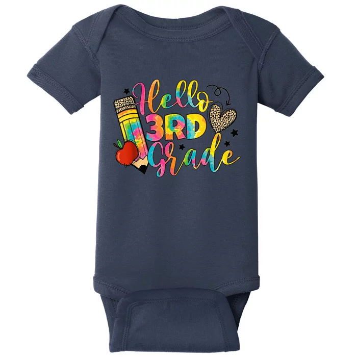 Hello 3rd Grade Back To School Third Grade Teacher Girls Baby Bodysuit