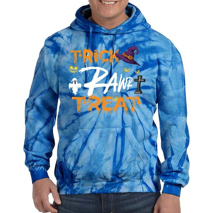 Holiday 365 Halloween Trick Rawr Treat Funny Gift Tie Dye Hoodie