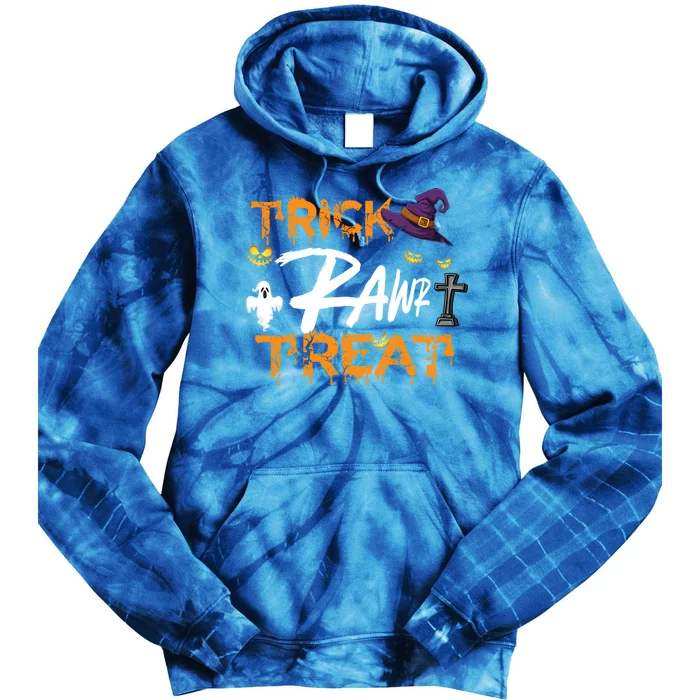 Holiday 365 Halloween Trick Rawr Treat Funny Gift Tie Dye Hoodie