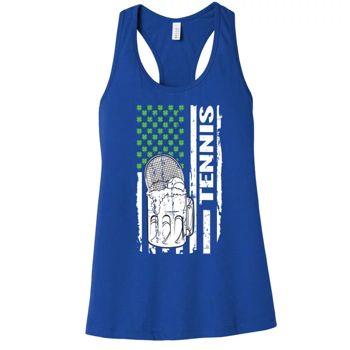 Holiday 365 St Patrick's Day Tennis Sport Irish Flag Gift Women's Racerback Tank