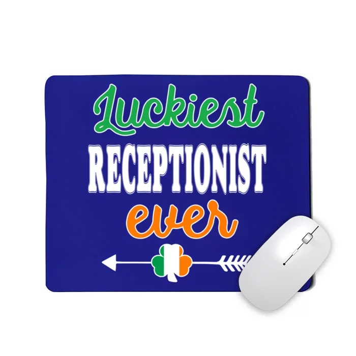 Holiday 365 St Patricks Day Luckiest Receptionist Ever Cute Gift Mousepad