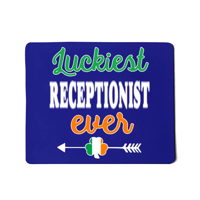 Holiday 365 St Patricks Day Luckiest Receptionist Ever Cute Gift Mousepad