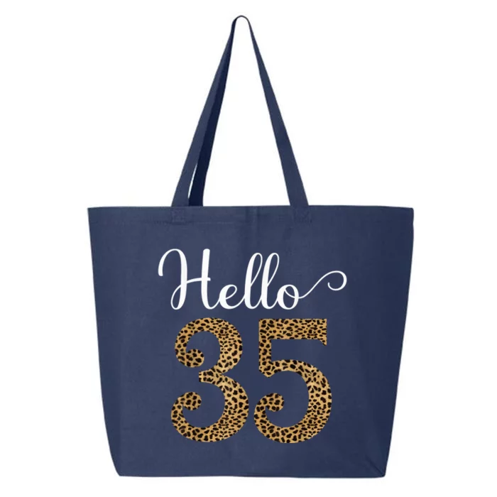 Hello 35 Years Leopard Print 35th Birthday Party Woman Gift 25L Jumbo Tote