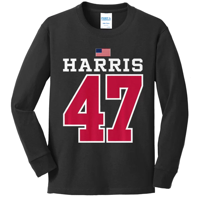 Harris 47 American Football Style Jersey Kids Long Sleeve Shirt