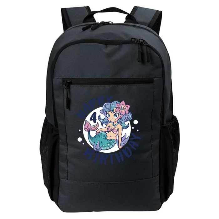 Happy 4th Birthday Cute Mermaid Daily Commute Backpack