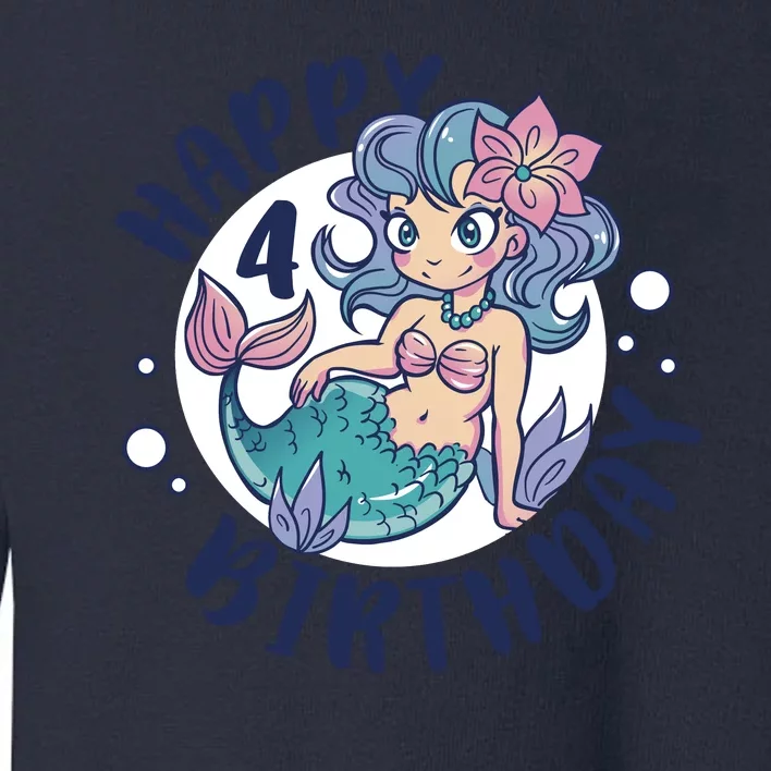 Happy 4th Birthday Cute Mermaid Toddler Sweatshirt