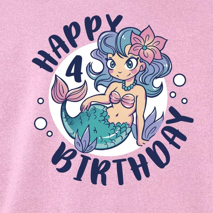 Happy 4th Birthday Cute Mermaid Toddler Hoodie