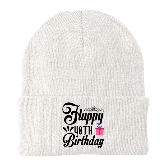 Happy 40th Birthday Celebration Graphic Knit Cap Winter Beanie