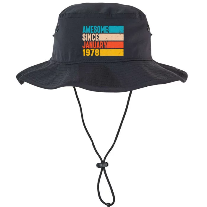 Happy 45th Birthday 45 Year Old Awesome Since January 1978 Legacy Cool Fit Booney Bucket Hat