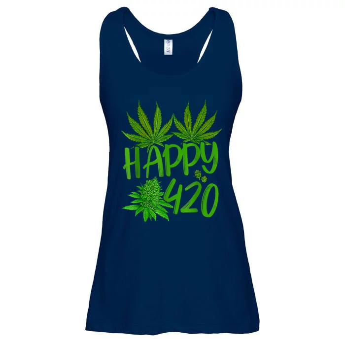 Happy 420 Day Cannabis Weed Marijuana Leaf Lovers Men Women Ladies Essential Flowy Tank