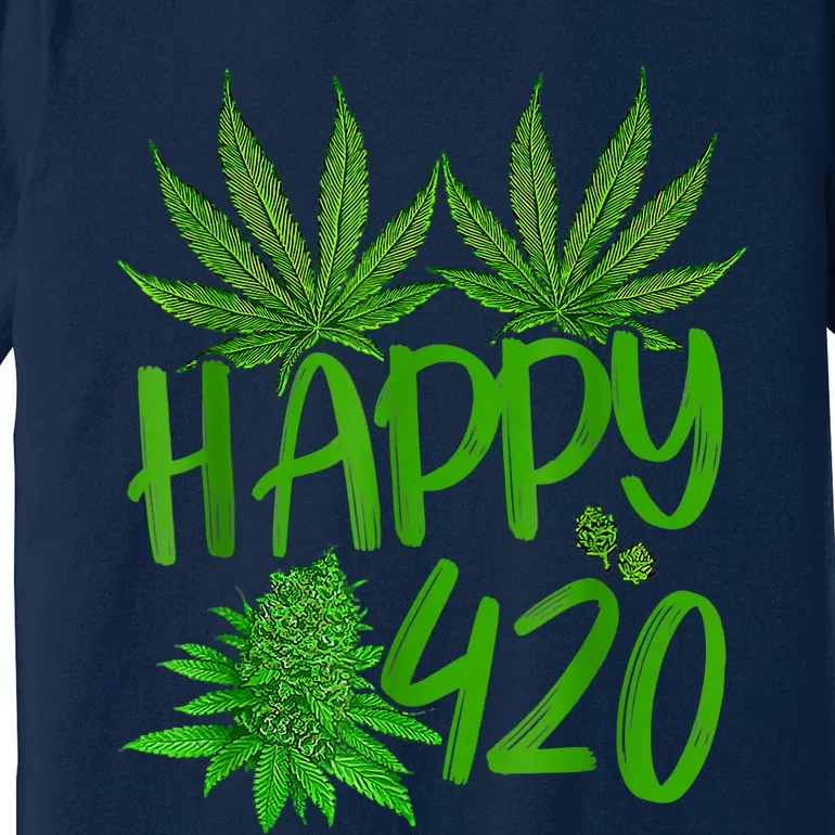 Happy 420 Day Cannabis Weed Marijuana Leaf Lovers Men Women Premium T-Shirt