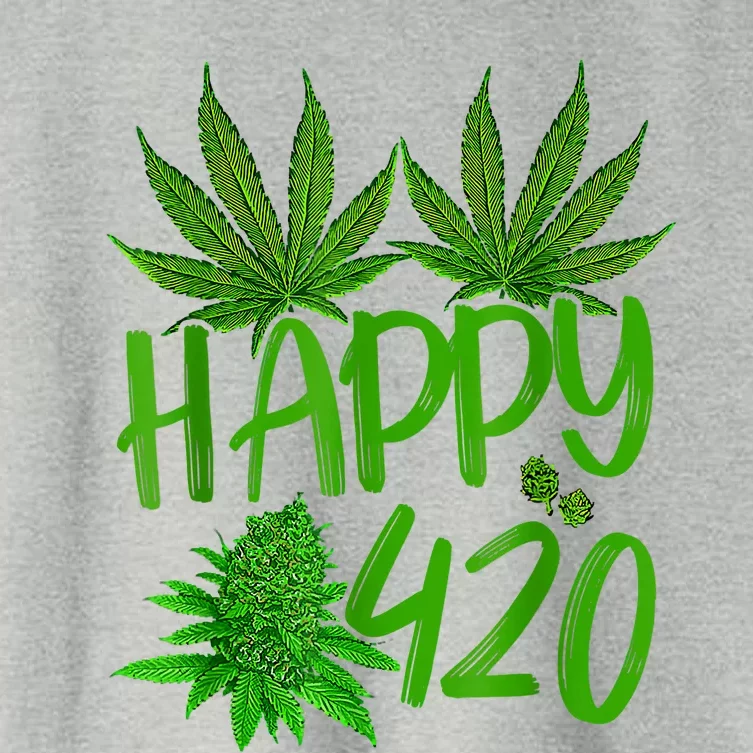 Happy 420 Day Cannabis Weed Marijuana Leaf Lovers Men Women Women's Crop Top Tee