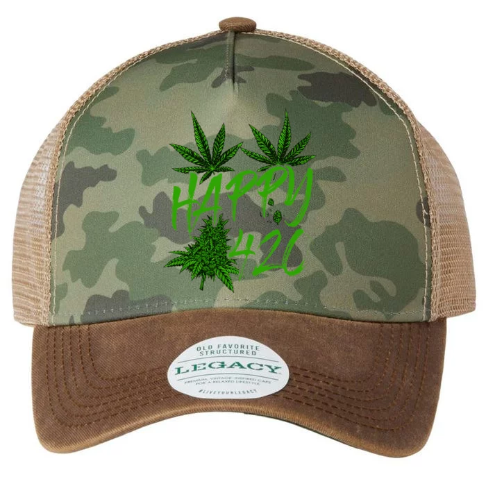 Happy 420 Day Cannabis Weed Marijuana Leaf Lovers Legacy Tie Dye Trucker Hat