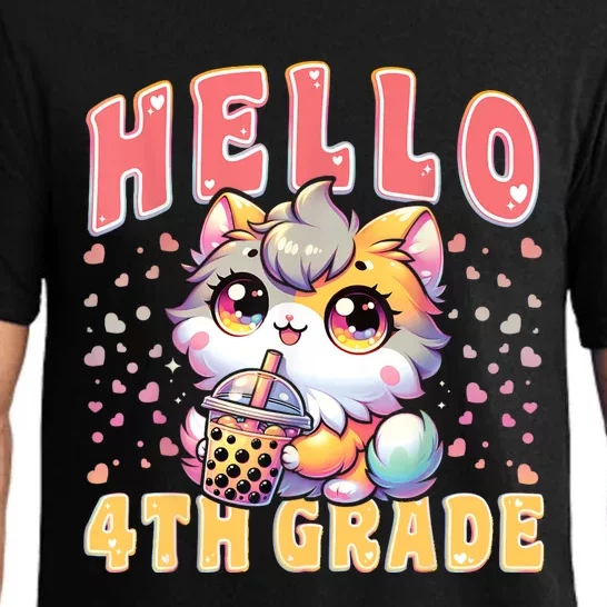 Hello 4th Grade Cat For First Day Of 4th Grade Pajama Set