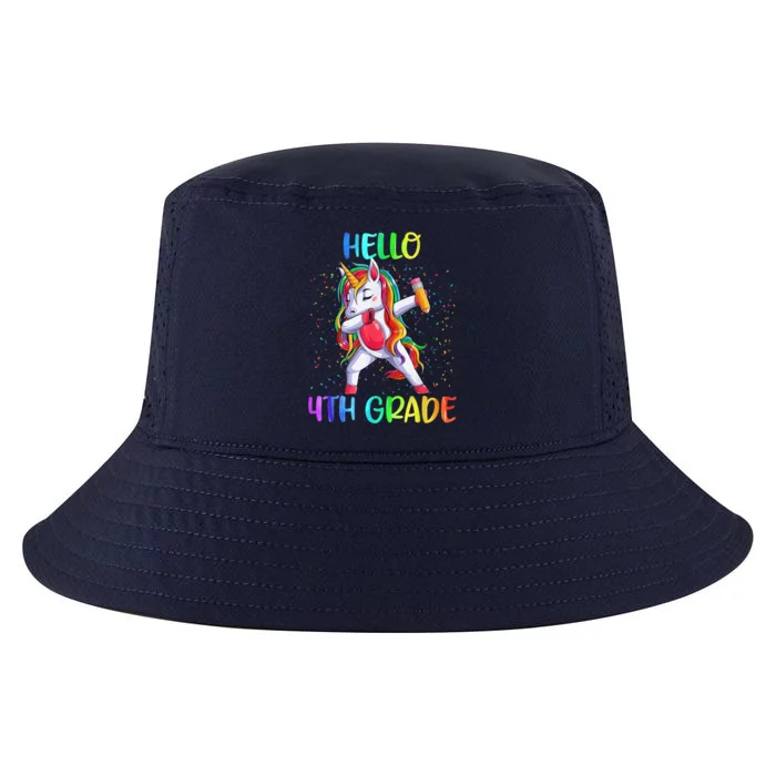 Hello 4th Grade Unicorn Back To School Cool Comfort Performance Bucket Hat