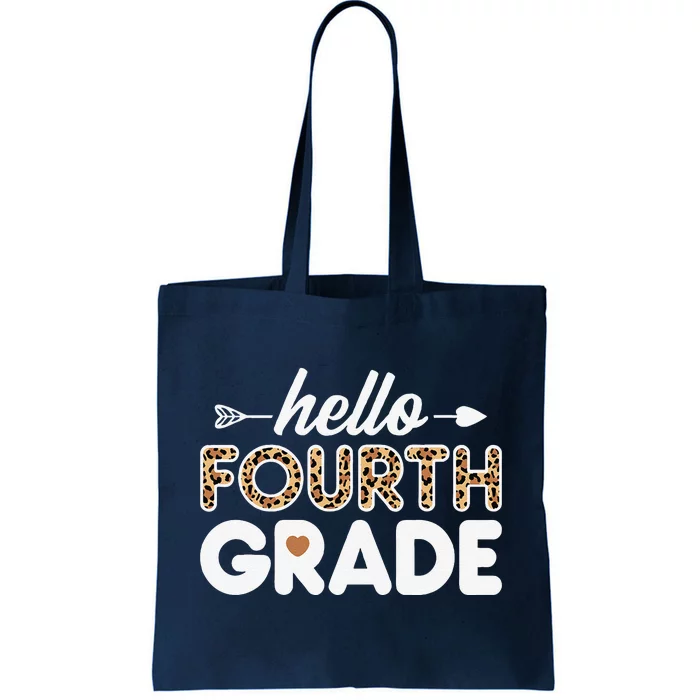 Hello 4th Grade Leopard Print Fourth Grade Teacher Tote Bag