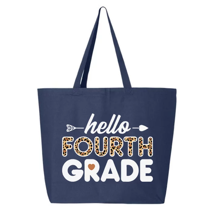 Hello 4th Grade Leopard Print Fourth Grade Teacher 25L Jumbo Tote