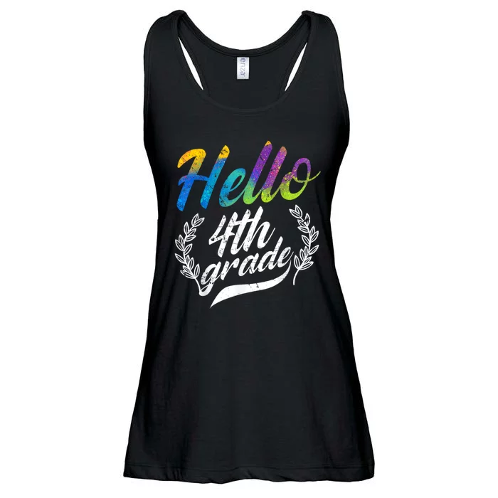 Hello 4th Grade Teacher Students Back To School Girl Ladies Essential Flowy Tank