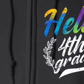 Hello 4th Grade Teacher Students Back To School Girl Full Zip Hoodie