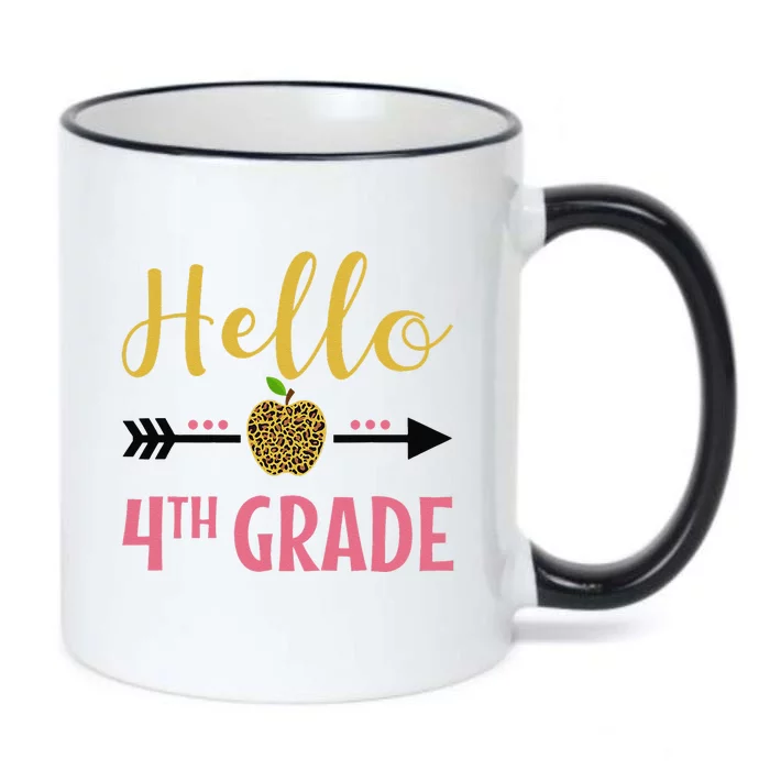 Hello 4th Grade Back To School Leopard Fourth Grade Black Color Changing Mug