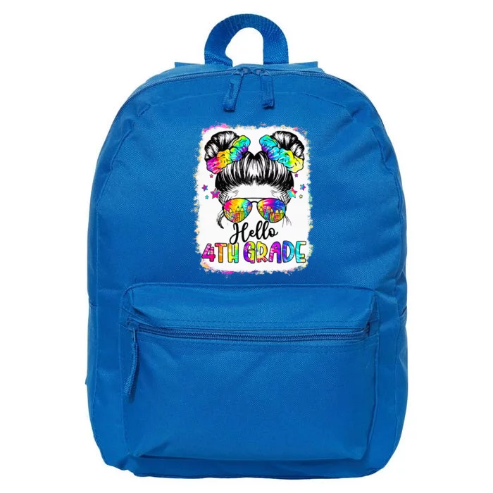 Hello 4th Grade Messy Bun Tie Dye Back To School 16 in Basic Backpack