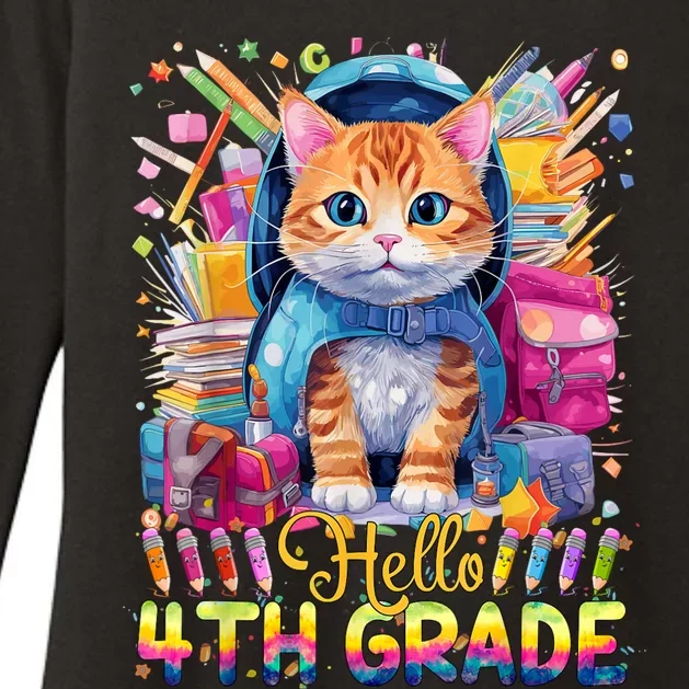 Hello 4th Grade Back To School First Day Fourth Grade Vibes Womens CVC Long Sleeve Shirt