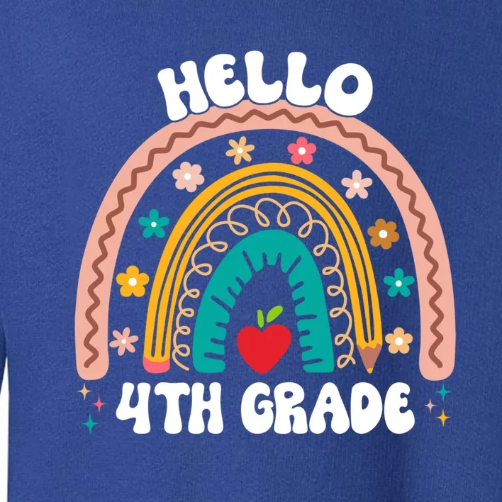 Hello 4Th Grade Rainbow Teacher Cute Team 4Th Grade Squad Gift Toddler Sweatshirt