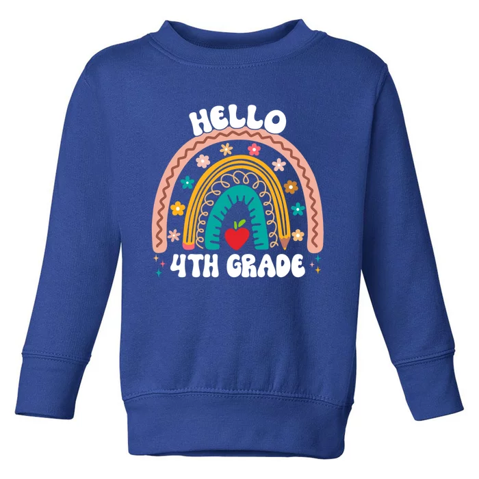 Hello 4Th Grade Rainbow Teacher Cute Team 4Th Grade Squad Gift Toddler Sweatshirt