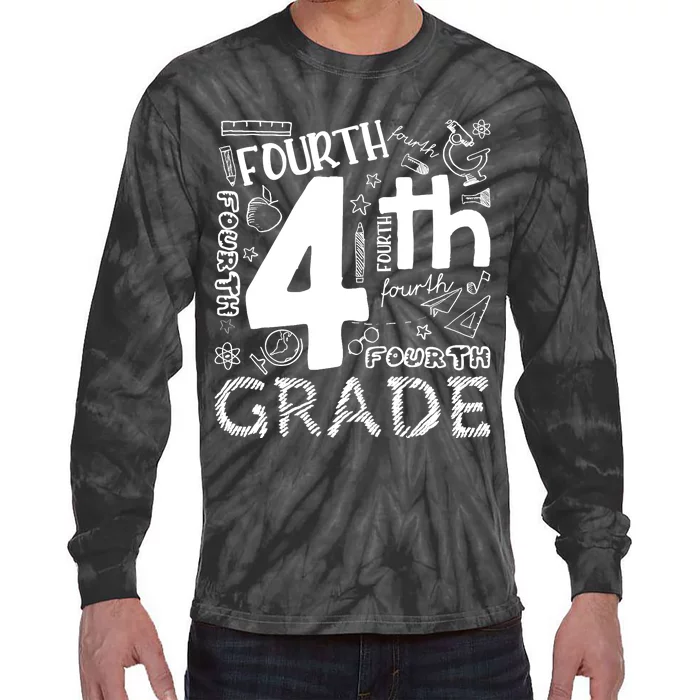 Hello 4th Grade Teacher Boy and Team Fourth Grade Girl Tie-Dye Long Sleeve Shirt