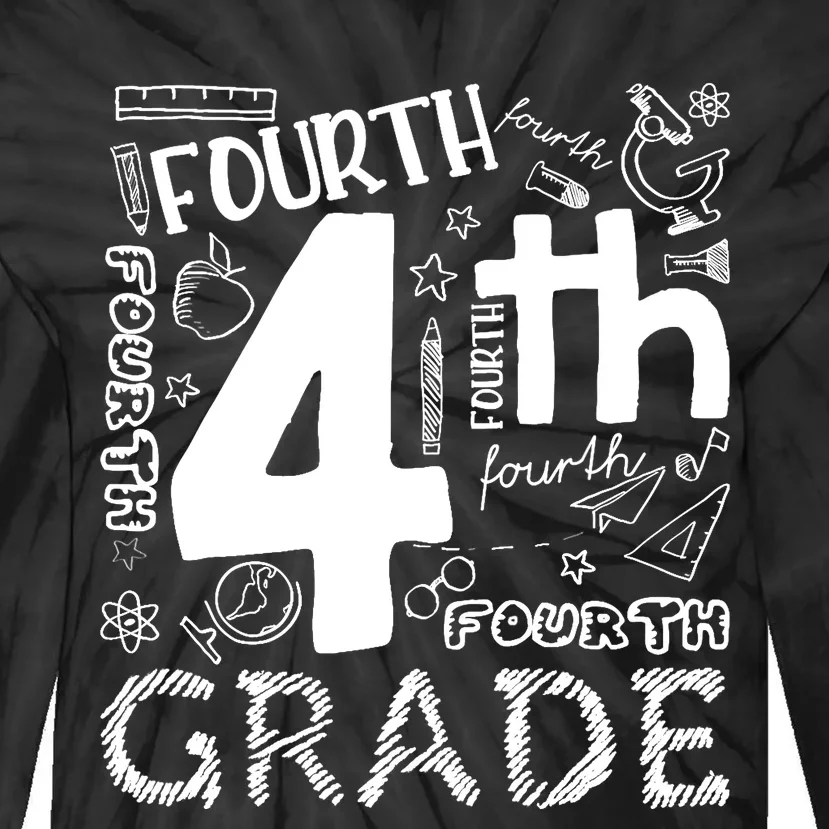 Hello 4th Grade Teacher Boy and Team Fourth Grade Girl Tie-Dye Long Sleeve Shirt