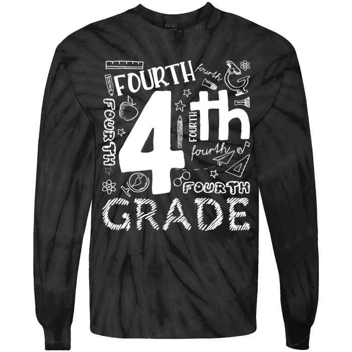 Hello 4th Grade Teacher Boy and Team Fourth Grade Girl Tie-Dye Long Sleeve Shirt