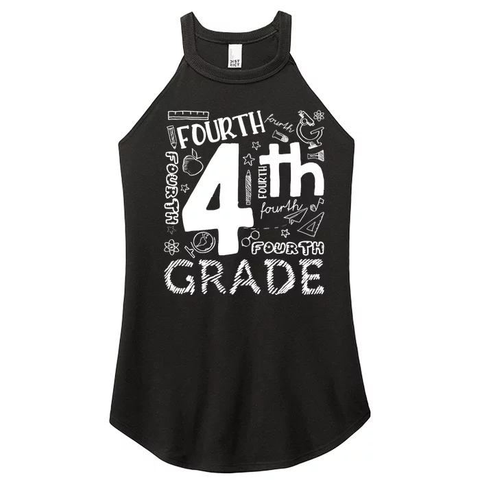 Hello 4th Grade Teacher Boy and Team Fourth Grade Girl Women’s Perfect Tri Rocker Tank