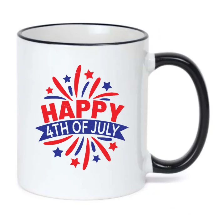 Happy 4th Of July America Celebration Black Color Changing Mug