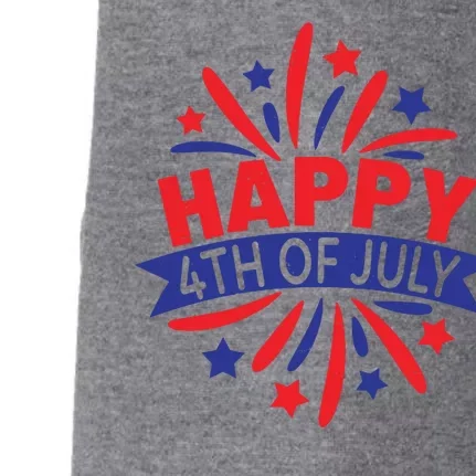 Happy 4th Of July America Celebration Doggie 3-End Fleece Hoodie