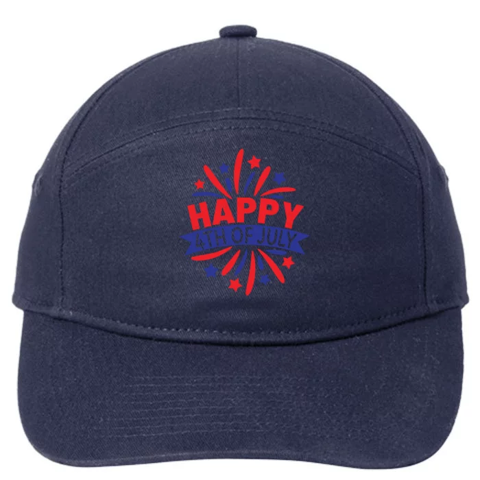 Happy 4th Of July America Celebration 7-Panel Snapback Hat