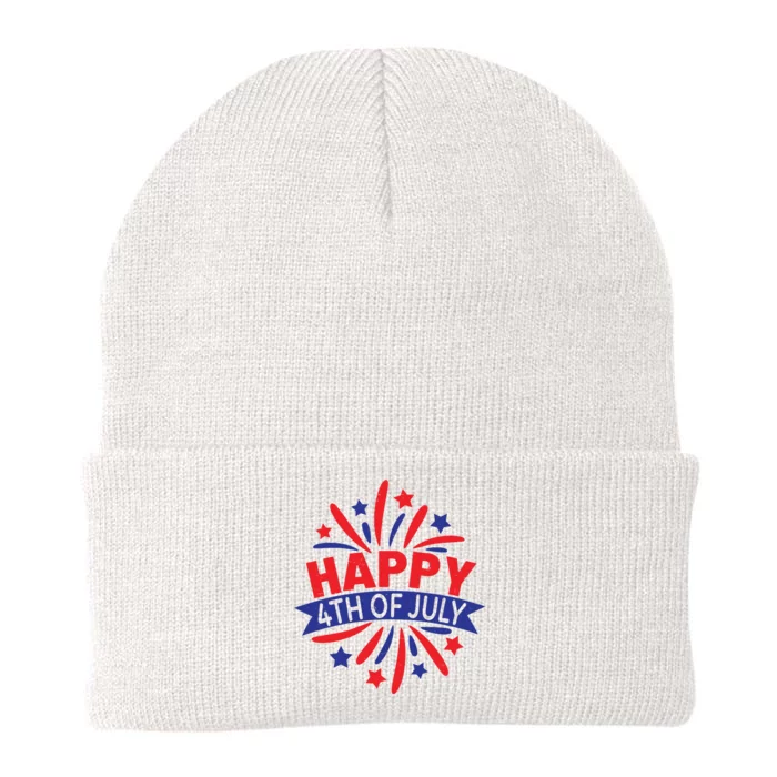 Happy 4th Of July America Celebration Knit Cap Winter Beanie