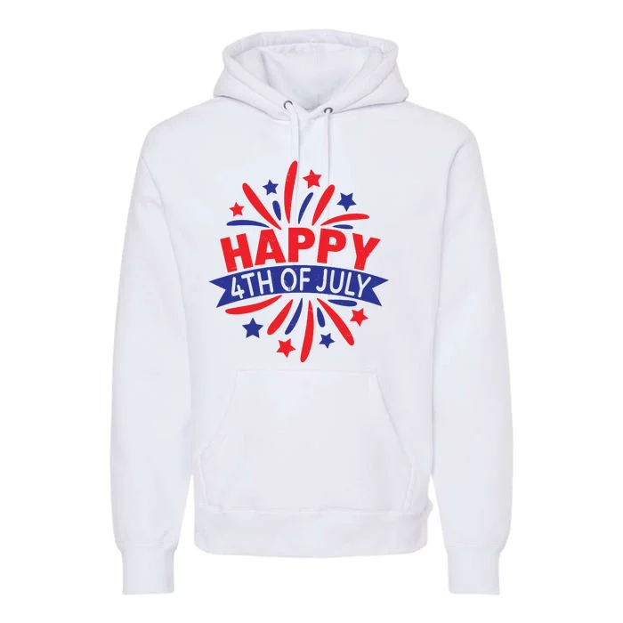 Happy 4th Of July America Celebration Premium Hoodie