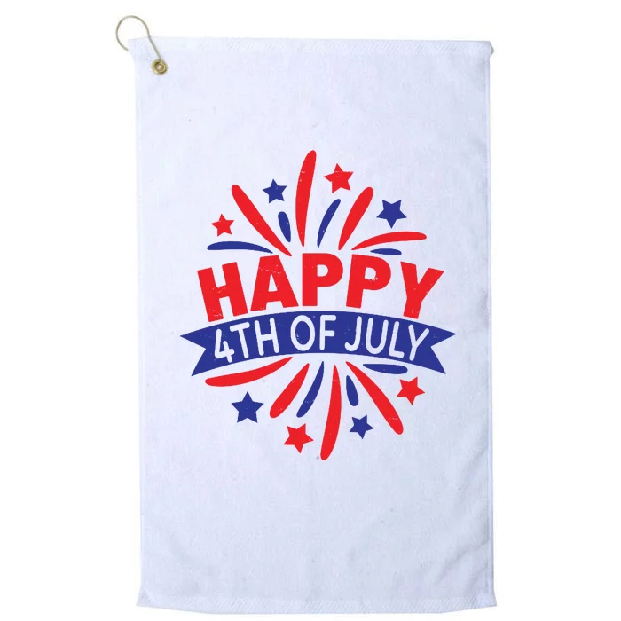 Happy 4th Of July America Celebration Platinum Collection Golf Towel