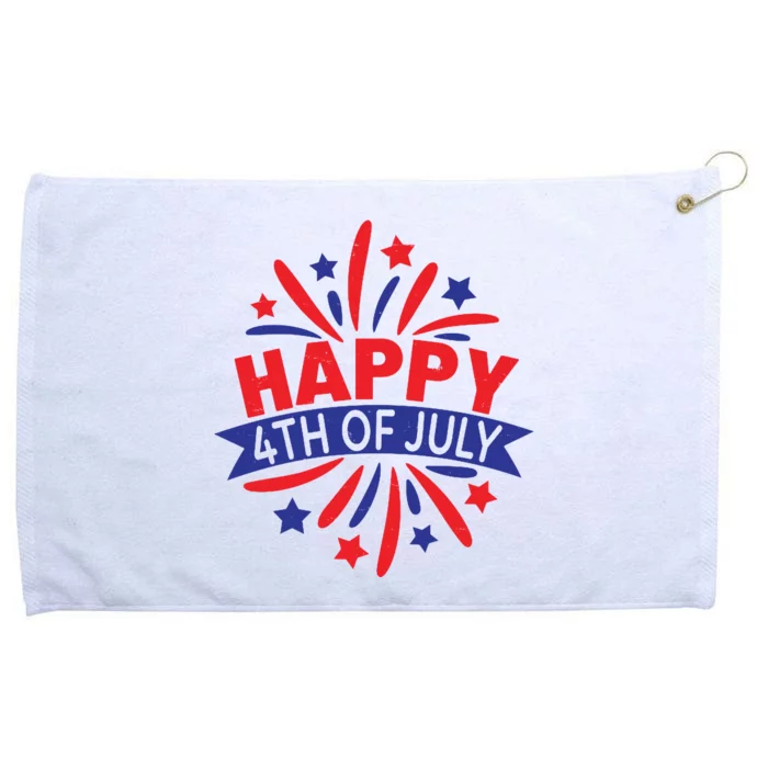 Happy 4th Of July America Celebration Grommeted Golf Towel