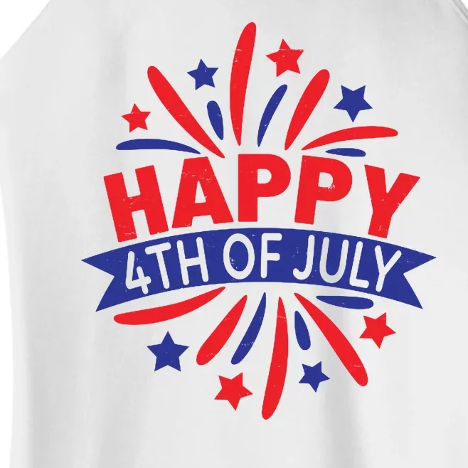 Happy 4th Of July America Celebration Women’s Perfect Tri Rocker Tank