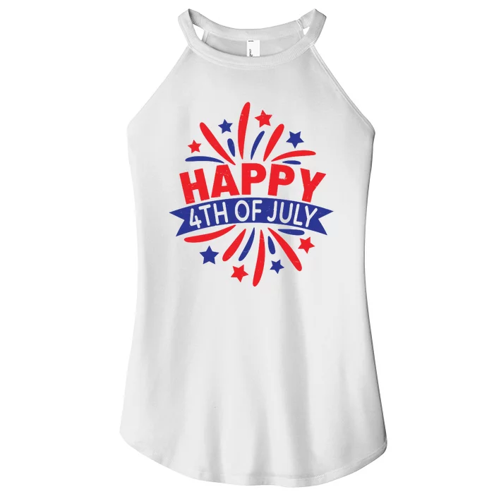 Happy 4th Of July America Celebration Women’s Perfect Tri Rocker Tank