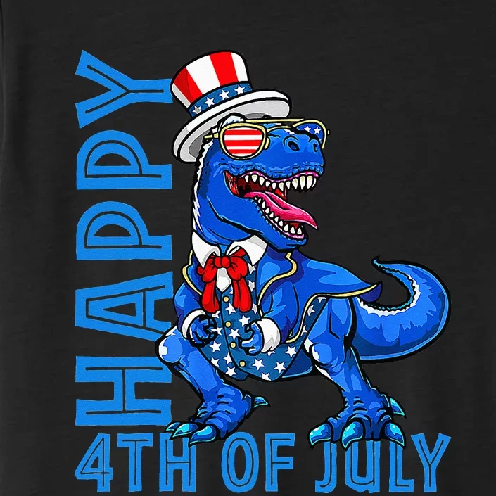 Happy 4th Of July Trex Dinosaur American Dino ChromaSoft Performance T-Shirt