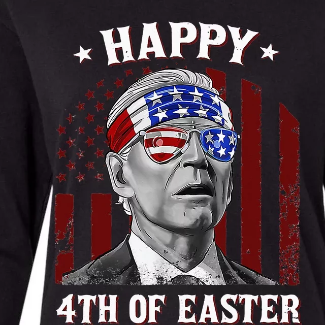 Happy 4th Of Easter Biden Confused 4th Of July Dazed Funny Womens Cotton Relaxed Long Sleeve T-Shirt