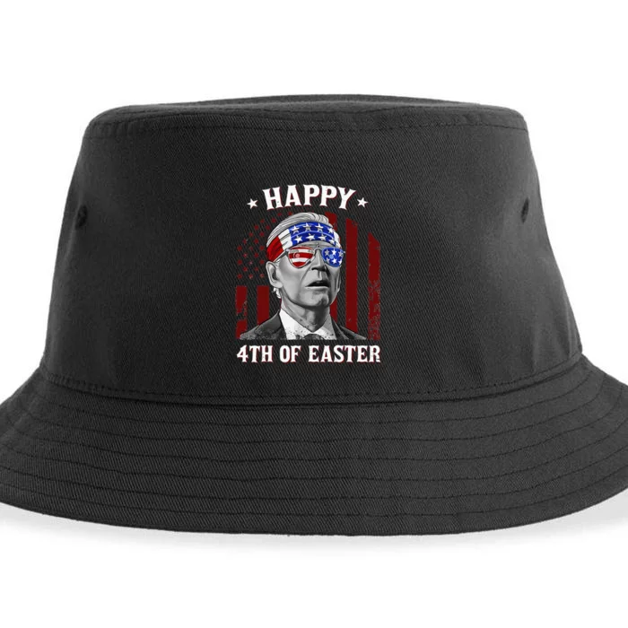 Happy 4th Of Easter Biden Confused 4th Of July Dazed Funny Sustainable Bucket Hat