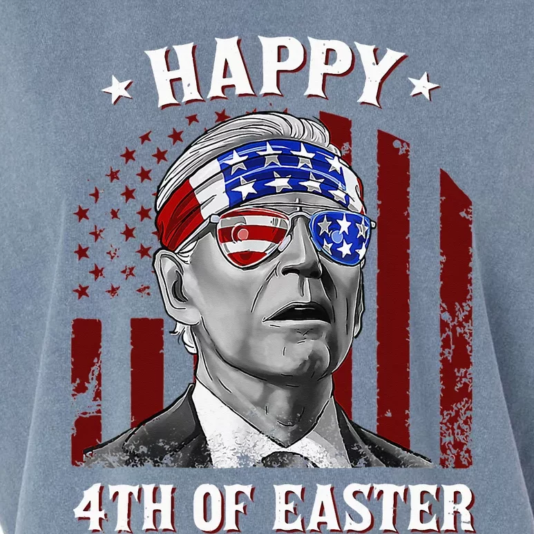 Happy 4th Of Easter Biden Confused 4th Of July Dazed Funny Garment-Dyed Women's Muscle Tee