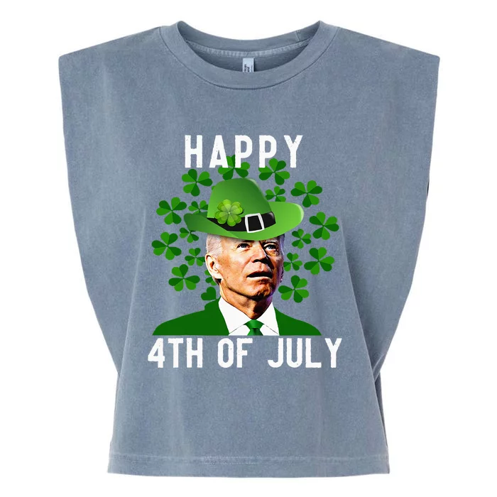 Happy 4th Of July Confused Funny Joe Biden St Patricks Day Garment-Dyed Women's Muscle Tee