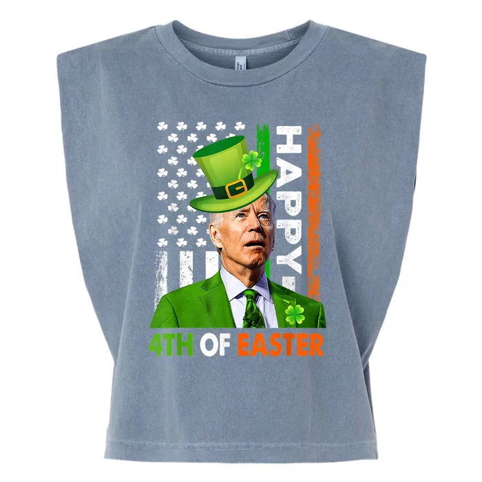 Happy 4th Of Easter Joe Biden St Patricks Day Leprechaun Garment-Dyed Women's Muscle Tee