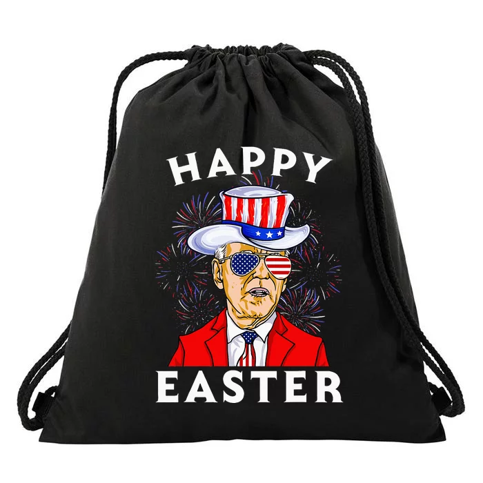 Happy 4th Of Easter Confused Joe Biden Funny 4th Of July Drawstring Bag