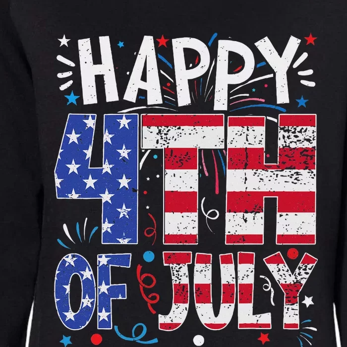 Happy 4th Of July Patriotic American Us Flag 4th Of July Womens California Wash Sweatshirt