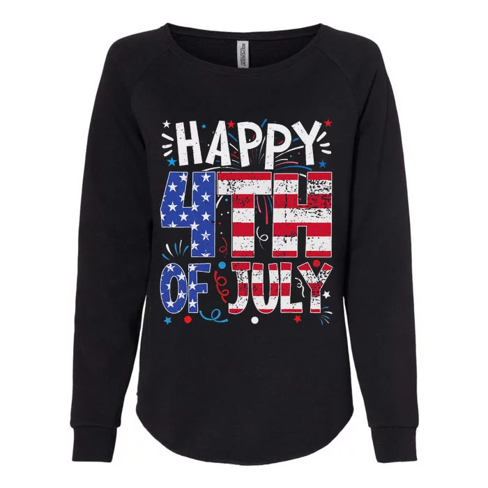 Happy 4th Of July Patriotic American Us Flag 4th Of July Womens California Wash Sweatshirt